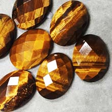 18X25MM FACETED OVAL CABOCHON TIGER EYE(4PCS/BAG)